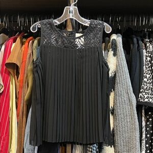 Girls Ella Moss Black Lace & Pleated Blouse, Sweetest Dressy Blouse Ever! Sz 7/8